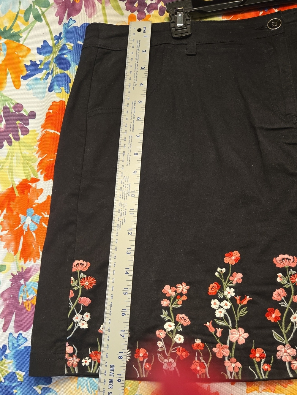Karen Scott Black Embellished Mini Pencil Skirt - Picture 8 of 9